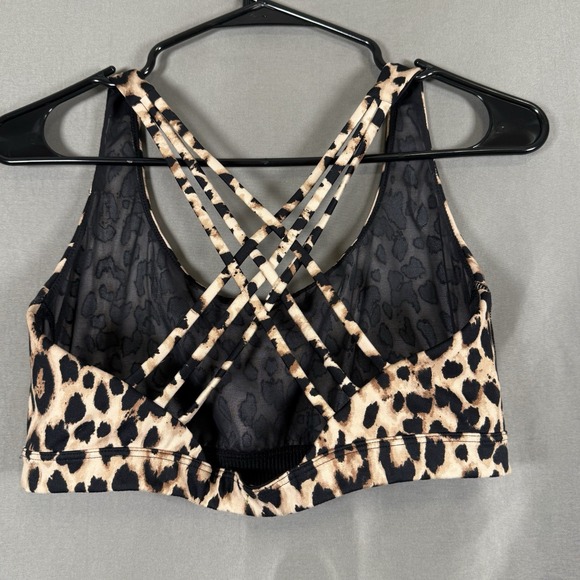 Victoria's Secret Sports Bra Minimal Support Leopard Strappy Cross Back Large - Picture 5 of 13